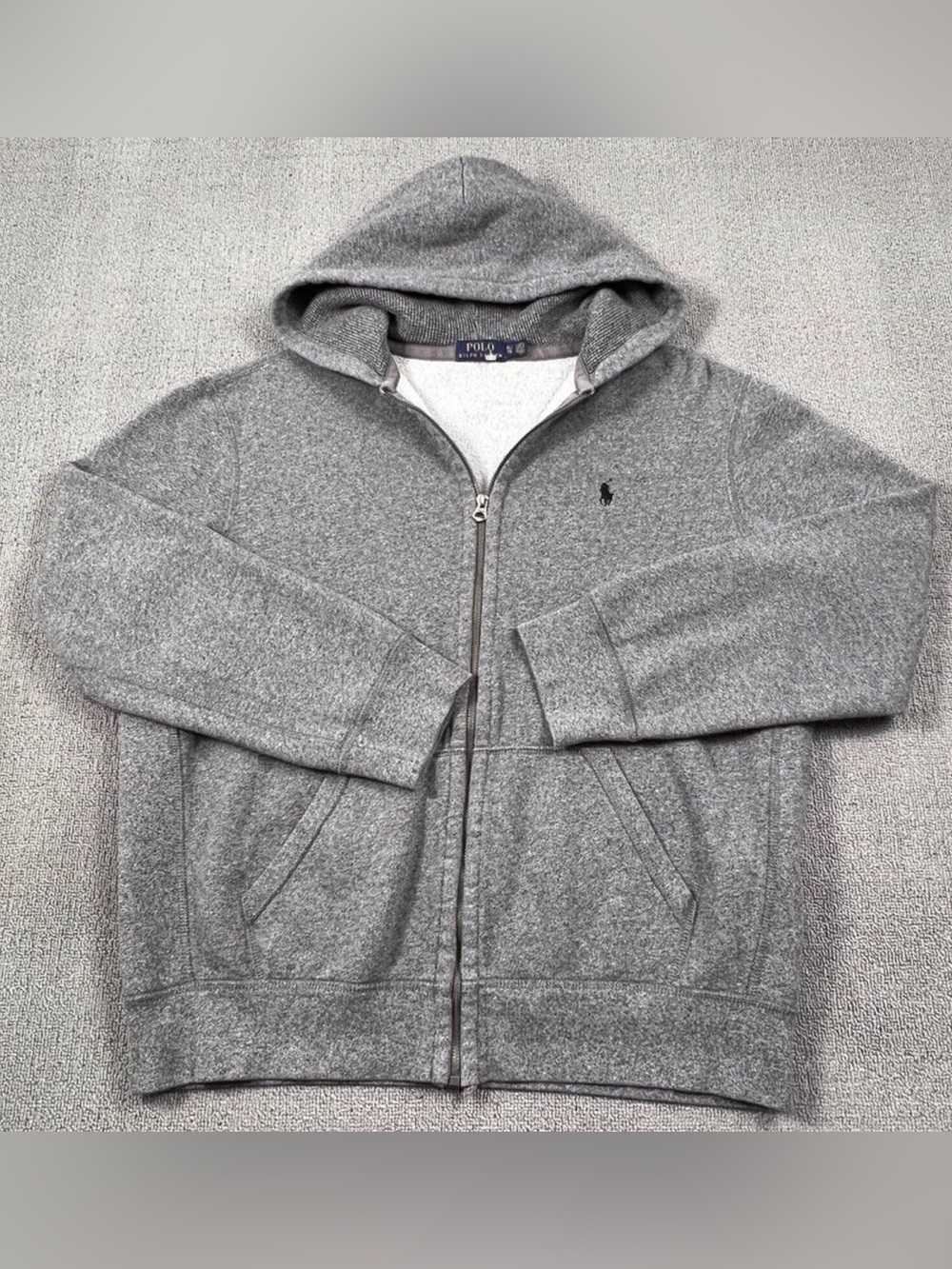 Ralph Lauren Jacket Adult Extra Large Gray Full Zip Hoodie Long Sleeve Casual